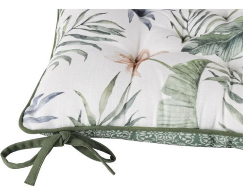 Coussin de chaise avec motif floral et liens