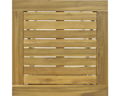 Vue détaillée d'un plateau de table en lattes de bois