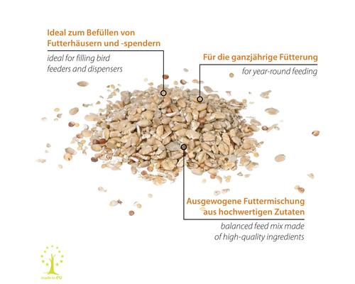 Vogelfutter für Futterhäuser und Futterspender