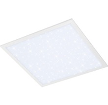 Plafonnier panneau LED CCT à intensité lumineuse variable 18W 1800 lm 3000- 6500 K 29,5x29,5 cm Pallas blanc + télécommande + ciel étoilé