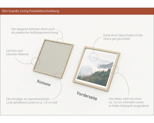 Bilderrahmen mit Holzoptik, Rück- und Vorderseite