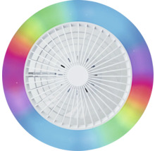 Ventilateur de plafond avec anneau lumineux multicolore