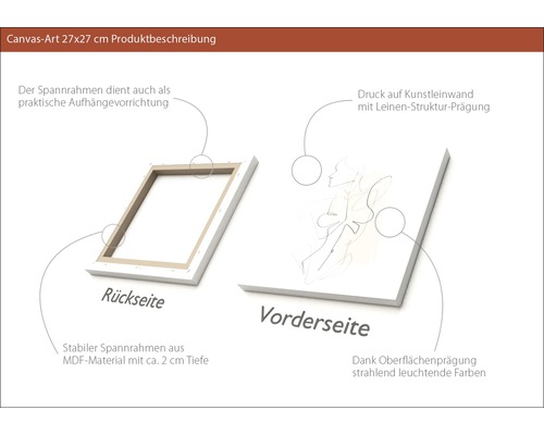 Leinwandbild 27x27 cm mit MDF Rahmen