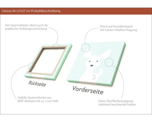 Leinwandbild 27x27 Zentimeter mit MDF Rahmen und Leinwanddruck