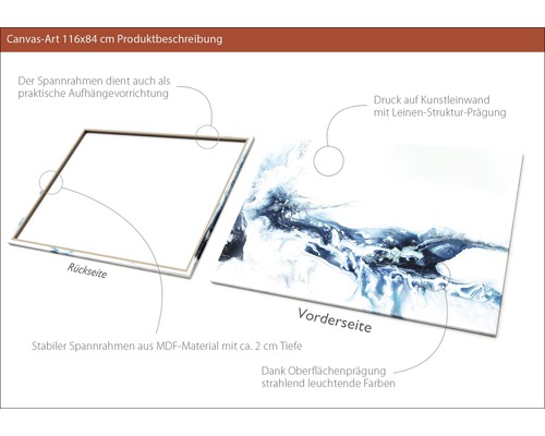 Leinwandbild 116x84 Zentimeter mit MDF Rahmen