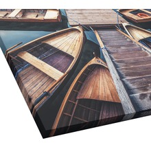 Tableau sur toile Wooden Boats in lake 40x40cm