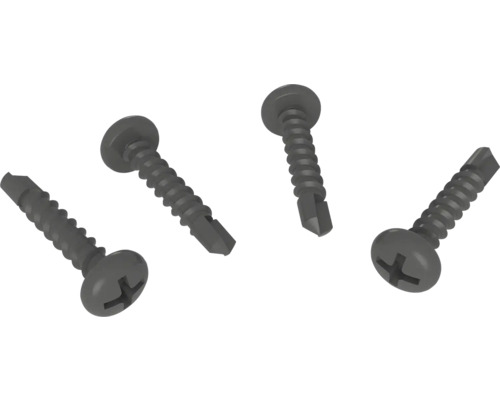 Vier Schrauben mit Senkkopf