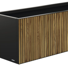 Jardinière rectangulaire avec lattes en bois