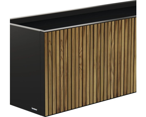 Jardinière rectangulaire avec lattes en bois