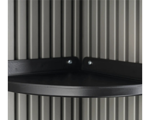 Eckregal zur Aufbewahrung im Gerätehaus