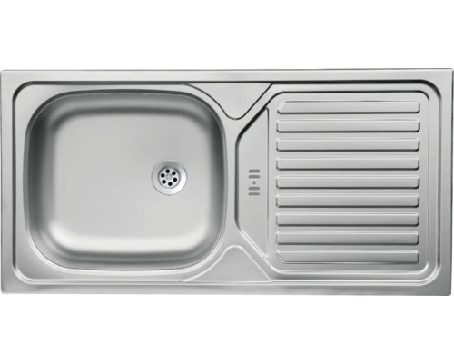 Spülbecken aus Edelstahl mit Abtropffläche