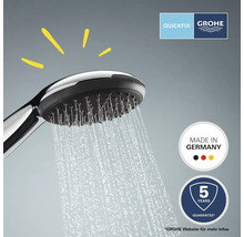 Handbrause mit Wasserstrahl, Grohe Quickfix Logo, Made in Germany Siegel, 5 Jahre Garantie