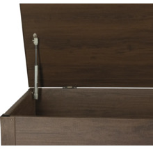 Coffre de rangement ouvert en bois avec ressort à gaz