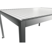 Vue détaillée d'un toit de terrasse en aluminium