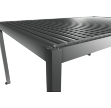 Vue détaillée d'un toit de terrasse en aluminium