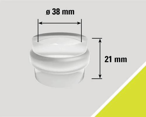 Möbelfuß Stopfen mit den Maßen Durchmesser 38 Millimeter und 21 Millimeter Höhe