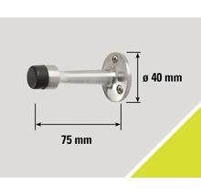 Türstopper aus Edelstahl mit Gummipuffer und Maßangaben