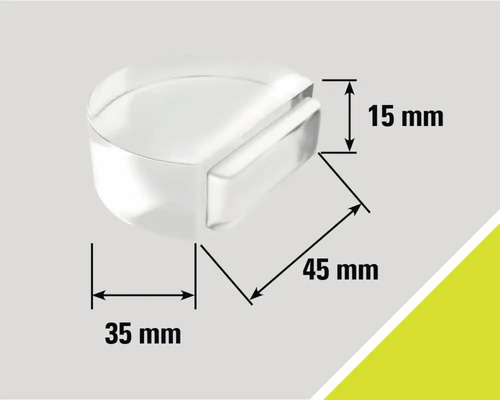 Butoir de porte en verre acrylique avec dimensions