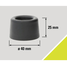 Grauer Türstopper aus Gummi mit den Maßen 25 mm Höhe und 40 mm Durchmesser