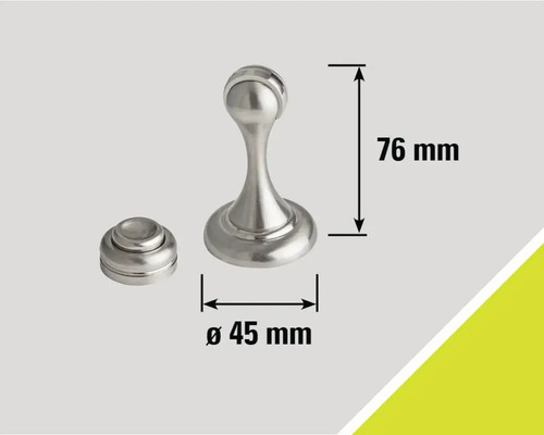 Türstopper aus Metall mit den Maßen 76 mm Höhe und 45 mm Durchmesser