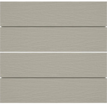 Vier Fassadenverkleidungsbretter mit Holzstruktur