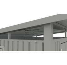 Detailansicht eines Gerätehauses mit Belüftung