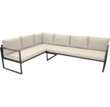 Banc d'angle de jardin avec cadre métallique et rembourrage