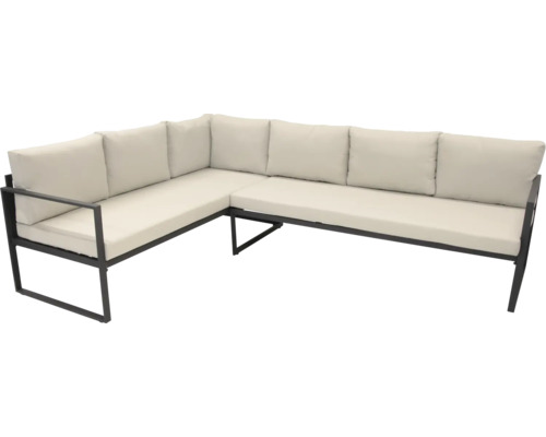 Banc d'angle de jardin avec cadre métallique et rembourrage