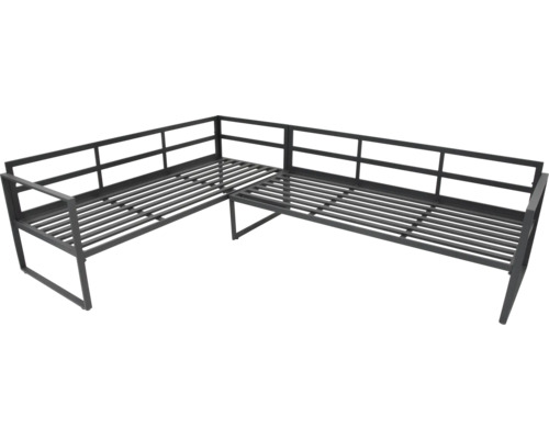 Banc d'angle pour extérieur avec structure en acier