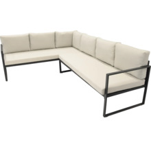 Canapé d'angle avec coussins pour l'extérieur