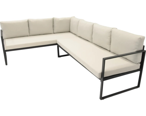 Canapé d'angle avec coussins pour l'extérieur