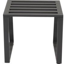 Tabouret en métal avec assise à lattes