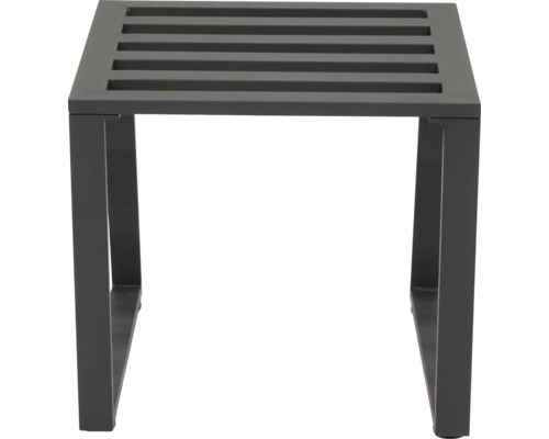 Tabouret en métal avec assise à lattes