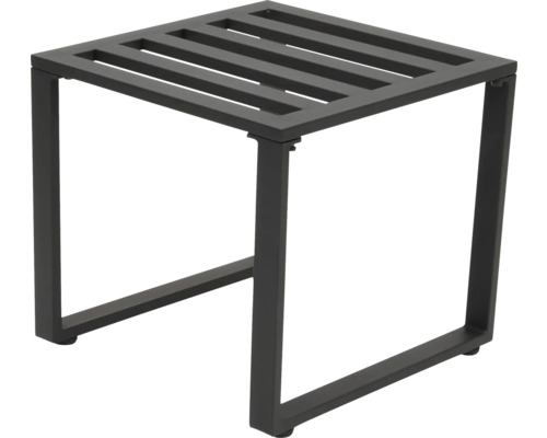 Tabouret en métal avec assise à lattes