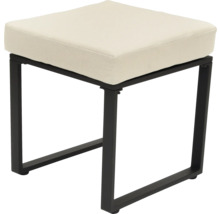 Tabouret avec assise carrée rembourrée et structure en métal
