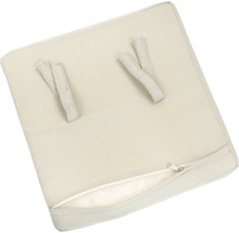 Coussin d'assise carré avec fermeture éclair et bandes de fixation