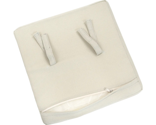 Coussin d'assise carré avec fermeture éclair et bandes de fixation