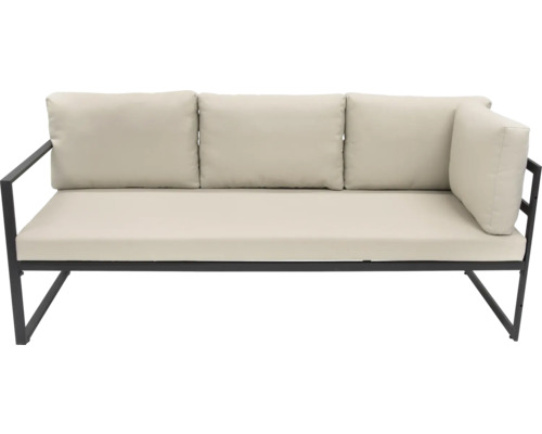 Canapé d'extérieur avec structure en métal et coussins d'assise et de dossier