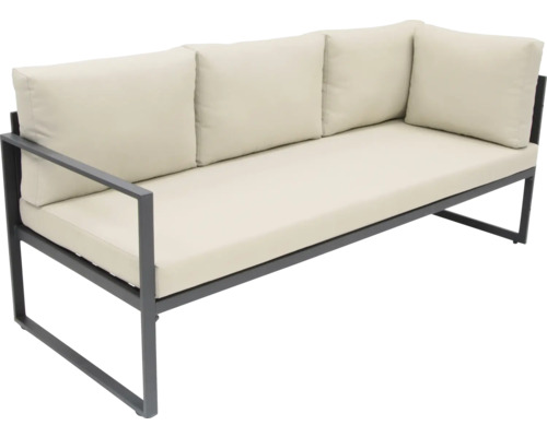 Banc avec cadre métallique et rembourrage