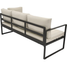 Canapé de jardin avec cadre en métal et coussins rembourrés