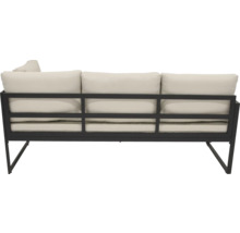 Canapé de jardin avec cadre en métal et coussins rembourrés