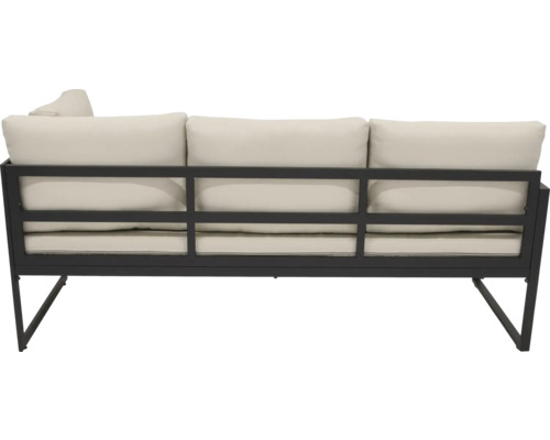 Canapé de jardin avec cadre en métal et coussins rembourrés