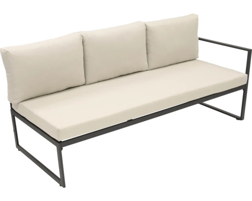 Banc de jardin avec coussins et structure métallique