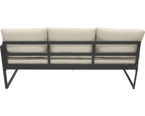 Canapé de jardin avec structure métallique et coussins