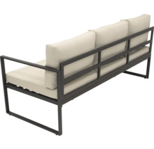 Ensemble de sièges de jardin avec trois places assises, cadre en métal et rembourrage