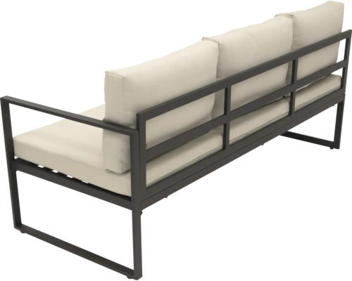 Ensemble de sièges de jardin avec trois places assises, cadre en métal et rembourrage