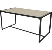 Table rectangulaire avec cadre en métal noir et plateau de table