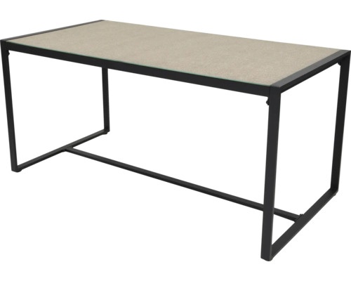 Table rectangulaire avec cadre en métal noir et plateau de table