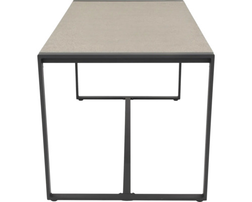 Table de jardin rectangulaire avec un plateau et un cadre en métal