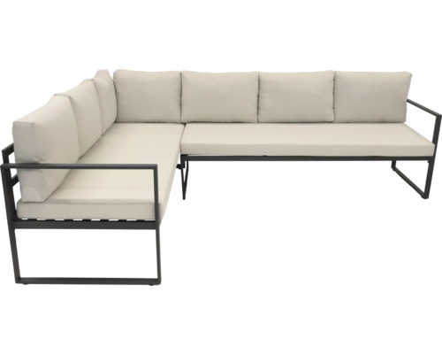 Canapé d'angle avec rembourrage et structure en métal